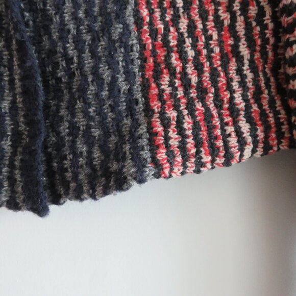 FREE PEOPLE Aztec Knit Wool Blend Open Back Cardigan Blue Red Boho - Size XS - Picture 7 of 12